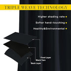 NICETOWN Blackout Black Curtains 102 inches Long 2 Panels Burg, Grommet Thermal - Image 3