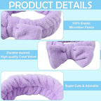 Yinder 40 Pack Bow Spa Headband Coral Fleece Makeup Headband Soft Face Wash - Image 5