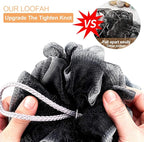 Loofah Bath Sponge, Novosun Soft Shower Sponge Set Extra Large Mesh Pouf - Image 2