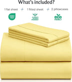 LuxClub 4 PC Sheet Set Bed Sheets Deep Pockets 16" Eco Friendly Wrinkle Free - Image 2