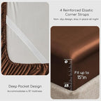 MR&HM Satin Bed Sheets, Full Size Sheets Set - Image 4