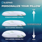 Sleepavo Adjustable Cooling Pillows Queen Size Set of 2 Pack - Image 2