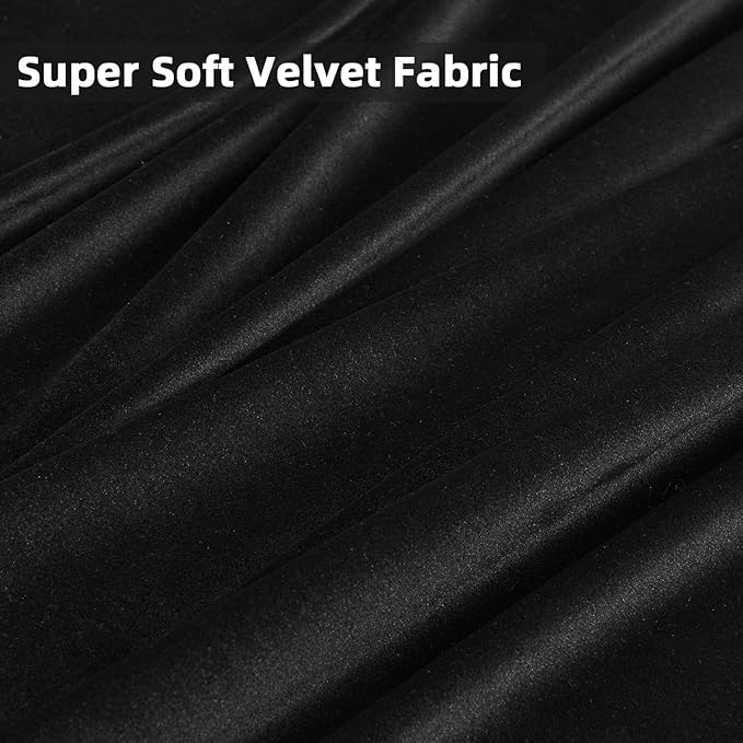 Joydeco Velvet Curtains Extra Wide, Long Luxury Black Blackout Thermal - Image 5