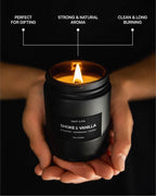 Craft & Kin Premium Smoke & Vanilla Candle | Black Scented Candles - Image 4