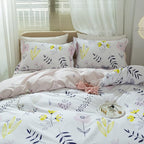 mixinni Girls Duvet Cover Twin Size Blossom Duvet Cover Cotton Flower White - Image 2