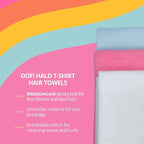 OOF! Halo T-Shirt Hair Towel | 100% Cotton Jersey Knit w/MoistureLock | No - Image 3
