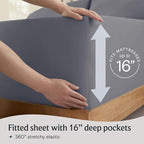 LuxClub 4 PC California King Size Sheet Set Deep Pockets 18" Wrinkle Free - Image 6