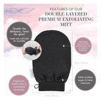Seraphic Skincare Double-Layered Premium Exfoliating Mitt – 100% Vegan Viscose - Image 3