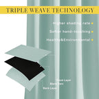 NICETOWN Aqua Blue Curtains 84 inch Length 2 Panels, Grommet Thermal Insulated - Image 3