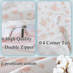 FADFAY Pink Floral Duvet Cover Set - Image 3