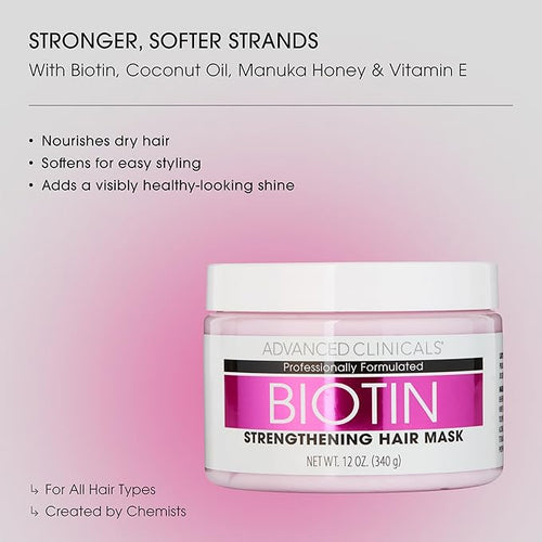 Advanced Clinicals Biotin Hair Treatment Anti-Breakage Repair Hair Mask. - Image 2