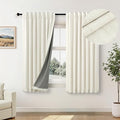 Natural Linen Textured Short Black Out Curtain 58 Inch Long by Pitalk