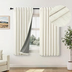 Natural Linen Textured Short Black Out Curtain 58 Inch Long by Pitalk
