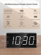 PPLEE Alarm Clock for Bedroom, 2 Alarms Loud LED Big Display Plug in Simple - Image 2