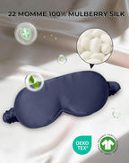 SilkSilky 100% 22 Momme Mulberry Silk Sleep Mask – Upgraded 3D Contoured Eye - Image 2