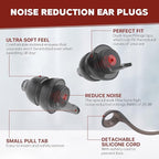 Corded Ear Plugs for Work 2 Pairs, 100x Reusable Ultra-Comfy Earplugs - Image 2