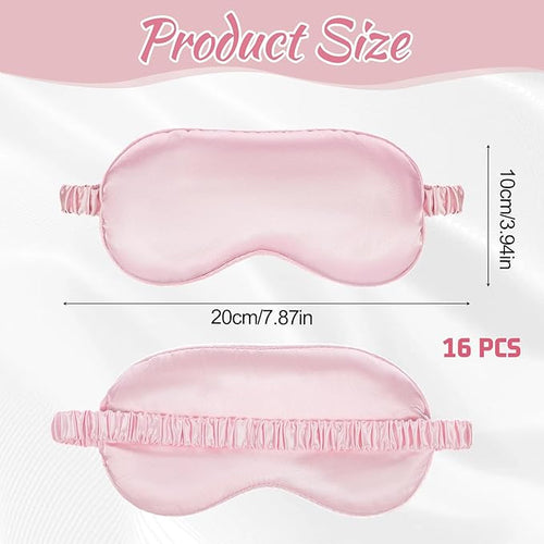 16 Pcs Satin Silk Eye Mask Blackout Sleeping Blindfolds Bulk Smooth Sleep Mask - Image 2