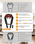 CooCoCo Cordless Neck Massager for Pain Relief Deep Tissue, 6D Shiatsu Shoulder - Image 2