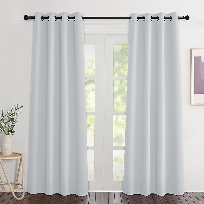 NICETOWN Greyish White Curtains 84 inch Length 2 Panels, Grommet Thermal by NICETOWN