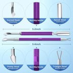 2PCS Metal Deep Purple Cuticle Pusher and Cutter Remover Salon Quality - Image 2