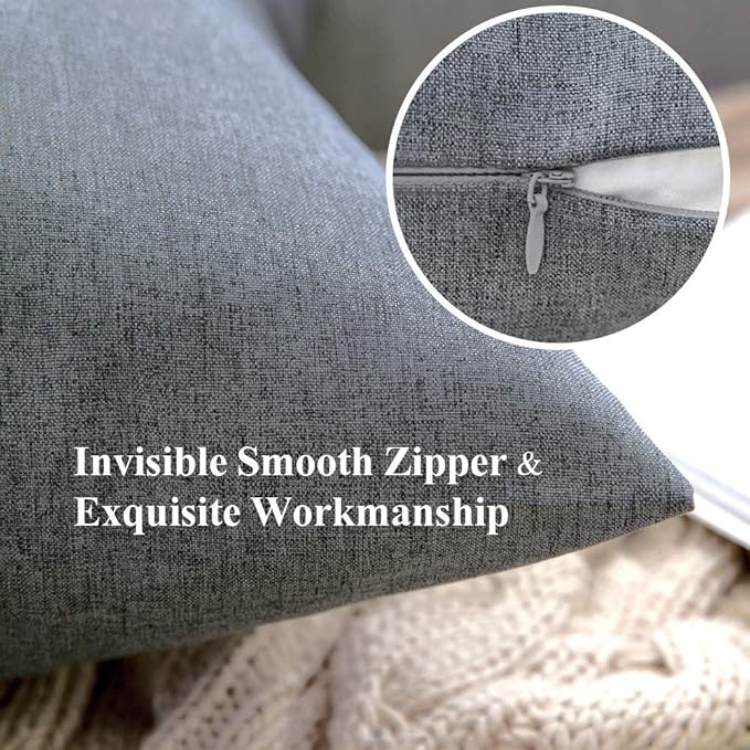 MIULEE Pack of 2 Decorative Outdoor Solid Waterproof Throw Pillow Covers Euro - Image 3