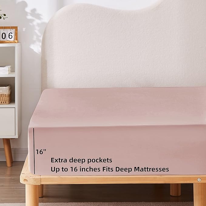 HBHLFZ Full Fitted Sheet Only, Soft Breathable Bottom Sheet - Image 3