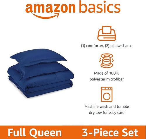 Amazon Basics 3-Piece Soft Microfiber Kid's Comforter and Pillow Sham Set - Image 2