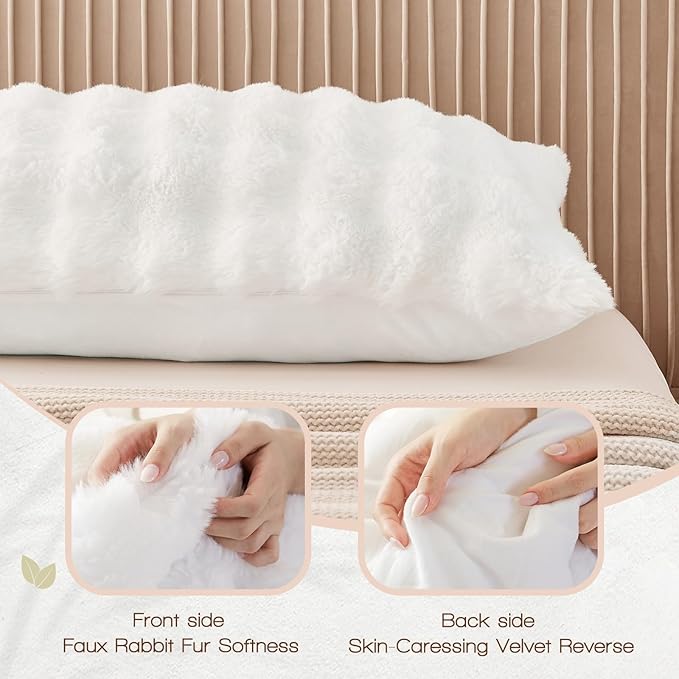 YZ HOME Faux Fur Fluffy Body Pillow - Image 3