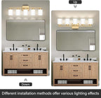FonmYim Gold Bathroom Light Fixtures, 5-Light Modern Vanity Light Over Mirror - Image 6