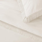Andency King Size Comforter Set Beige, 3 Pieces Boho Lightweight Tassel Fluffy - Image 9