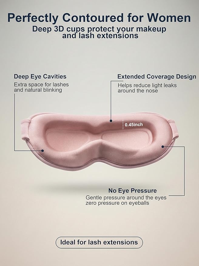 Weighted Eye Masks for Sleep Women: 3D Contoured Blackout Sleep Mask - Image 4