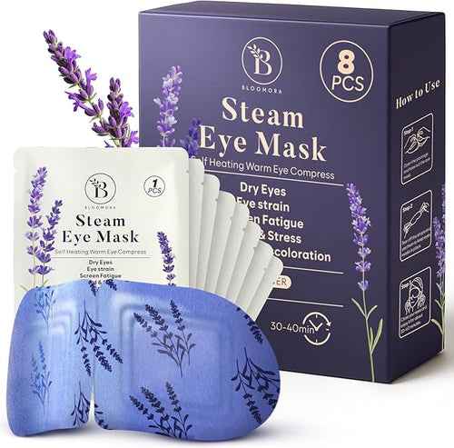 8 Pack Lavender Steam Eye Mask for Dryness, Strain & Relaxation, Heated Eye by Unknown