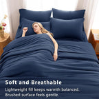 CozyLux Oversized Queen Comforter Set Navy Blue, 7 Pieces Bed in a Bag - Image 5
