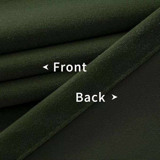 Joydeco Dark Olive Velvet Curtains 120 inch Length 2 Panels, Luxury Blackout - Image 6