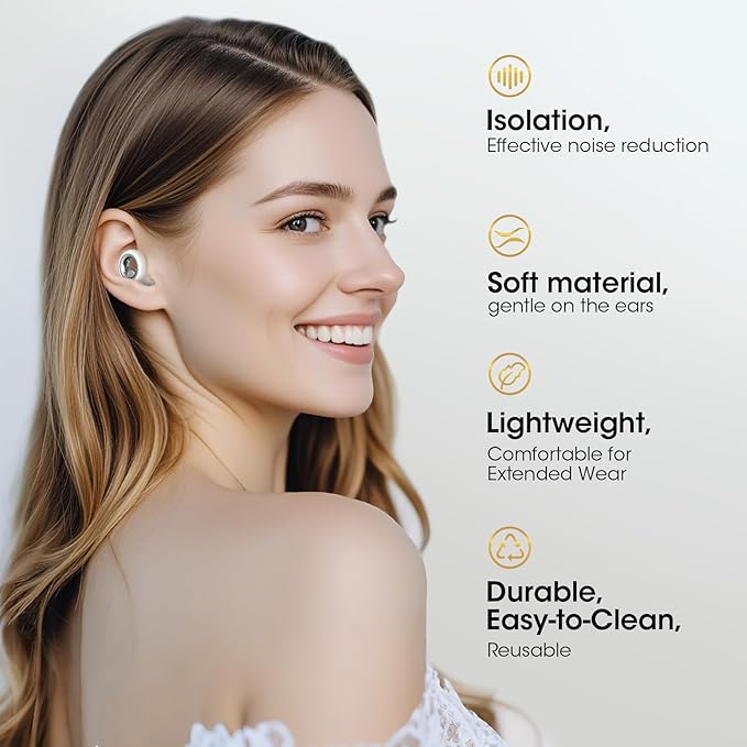 Ear Plugs for Sleeping, 50dB Noise Cancelling Earplugs, Reusable Silicone Ear - Image 7