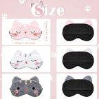 Haysandy 3 Pieces Sleep Mask for Kids Girls Cute Cat Sleeping Eye Cover Soft - Image 2