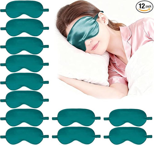 12PACK Silky Sleep Masks Satin Eye Mask Silk Eyes Cover by WJingYiJia