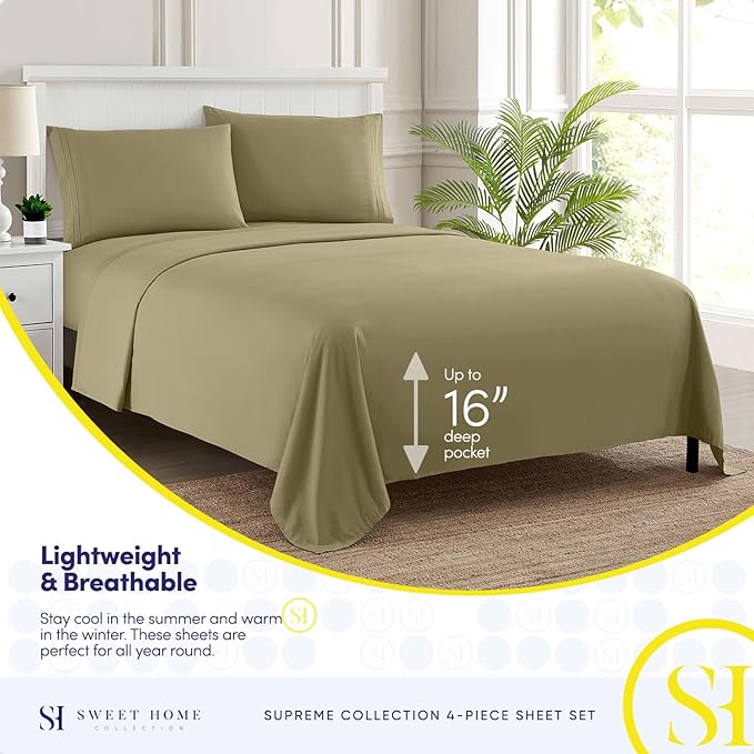 Twin XL Sheets - Breathable Luxury Sheets - 1800 Supreme Collection Extra Soft - Image 3