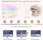 Madison Avenue Blue Light Blocking Glasses Anti Eyestrain UV Glare Blue Light - Image 4