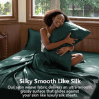 CozyLux Satin Sheets Queen Size Bed Set - Image 3