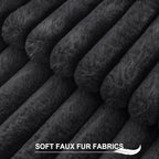 Pallene Faux Fur Plush Throw Pillow Covers 22x22 Set of 2, Luxury Soft Fluffy - Image 2