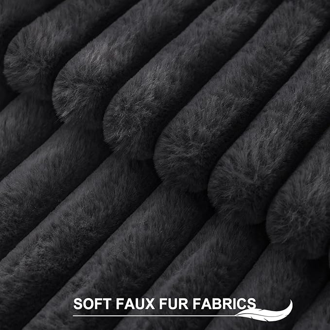 Pallene Faux Fur Plush Throw Pillow Covers 18x18 Set of 2, Luxury Soft Fluffy - Image 2