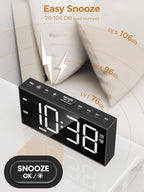 PPLEE Alarm Clock for Bedroom, Upgrade Digital Clock Large Bold Number - Image 3