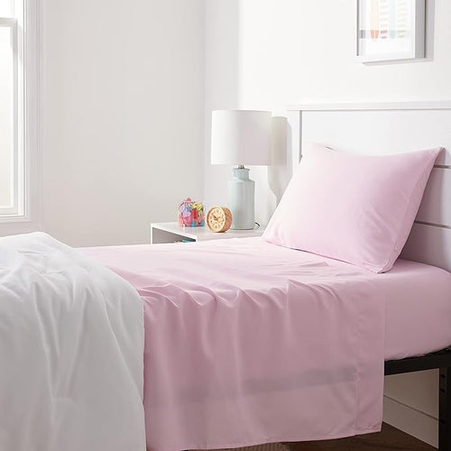 Amazon Basics Kid's Soft, Breathable, Easy-Wash Microfiber 3-Piece Sheet Set by AmazonBasics