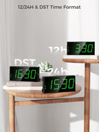 PPLEE Digital Alarm Clock for Bedroom, 2 Alarms Large Big Numbers Display - Image 8