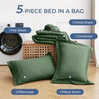 Sasttie Twin Comforter Set, 5 Pieces Bed in a Bag Twin, Complete Bedding Set - Image 6
