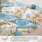 LEMIROE Tropical Coastal Blue Cotton Comforter Twin Size 2Pcs - Image 4