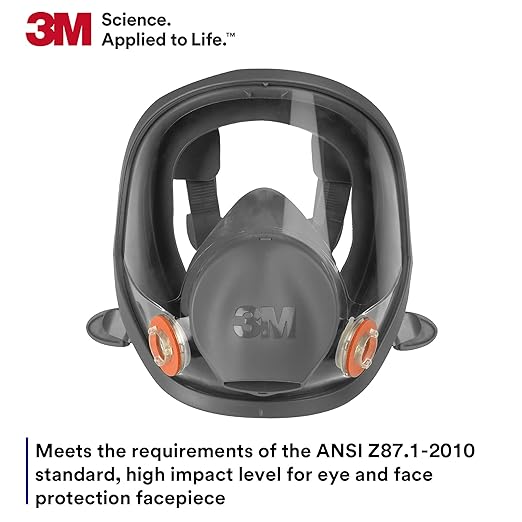 3M Full Facepiece Reusable Respirator 6900, Large Lens, ANSI High Impact Eye - Image 5