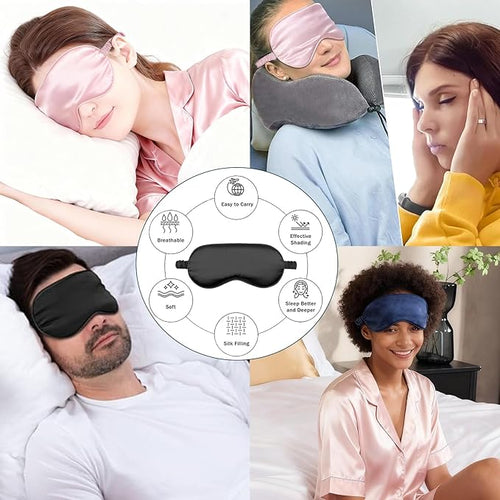 6PACK Silk Sleep Mask Satin Eye Masks Blackout Silky Eyeshade Cover Soft - Image 2