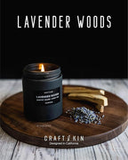 Craft & Kin Premium Lavender Woods Candle | Black Scented Candles - Image 2